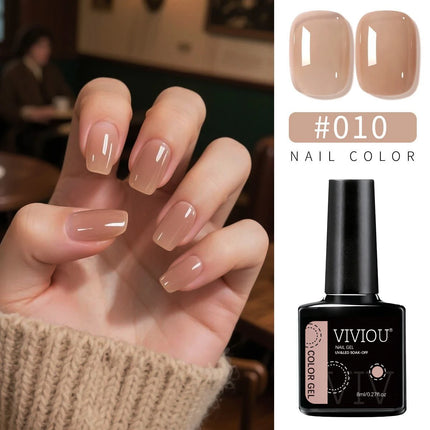 VIVIOU 12Solid Color Nail Polish Phototherapy Glue Set Professional Nail Shop Special Kit Nail Art Semi Permanent UV LED Gel Kit