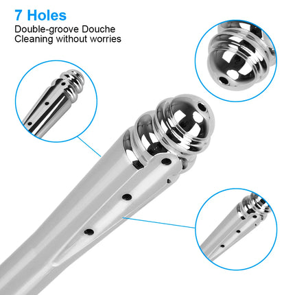 7 Holes Metal Anal Washer Nozzles Butt Plug for Women Vaginal Shower Men Anus Cleaner Enema Douche Medical Sex Toys Couple Games
