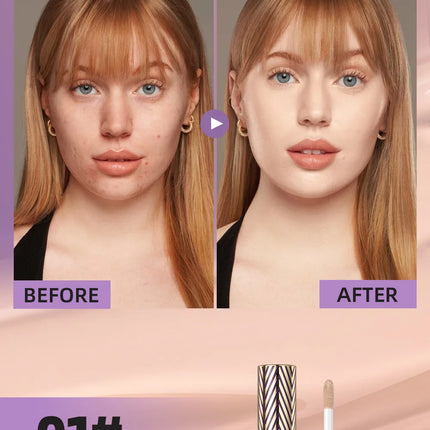 QIBEST Concealer Waterproof and Sweat Resistant Long Lasting Concealer Blush Cover Stains Acne Marks and Fade Dark Circles