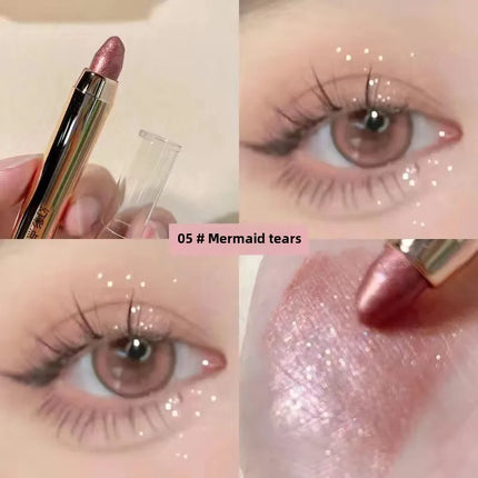 1Pcs Shimmering Highlight Stick Lazy Glitter Eyeshadow Pencil for Bright Eyes Dazzling Effect Makeup Highlighter Cosmetics White