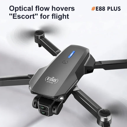 E88Plus Quadcopter Drone w/ 90° Adjustable Camera: Brushless, Optical Flow, RC Toy