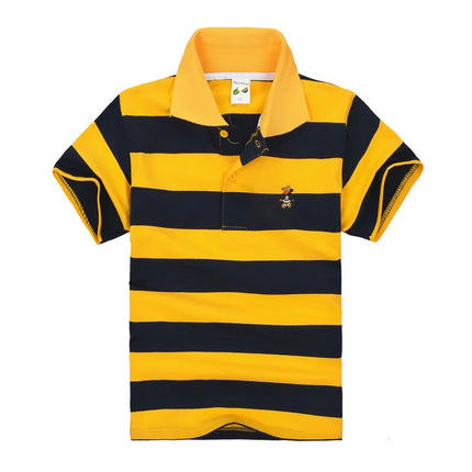Summer Kids Polo Shirts Children's Short Sleeve Boys Top Polo Shirt Color Striped Teens Cotton Girls School Shirts 2-14Years