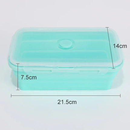 Collapsible Food Storage Containers Foldable Silicone Lunch Containers with Lids, Rectangle Collapsible Bowls Round Food Bowls