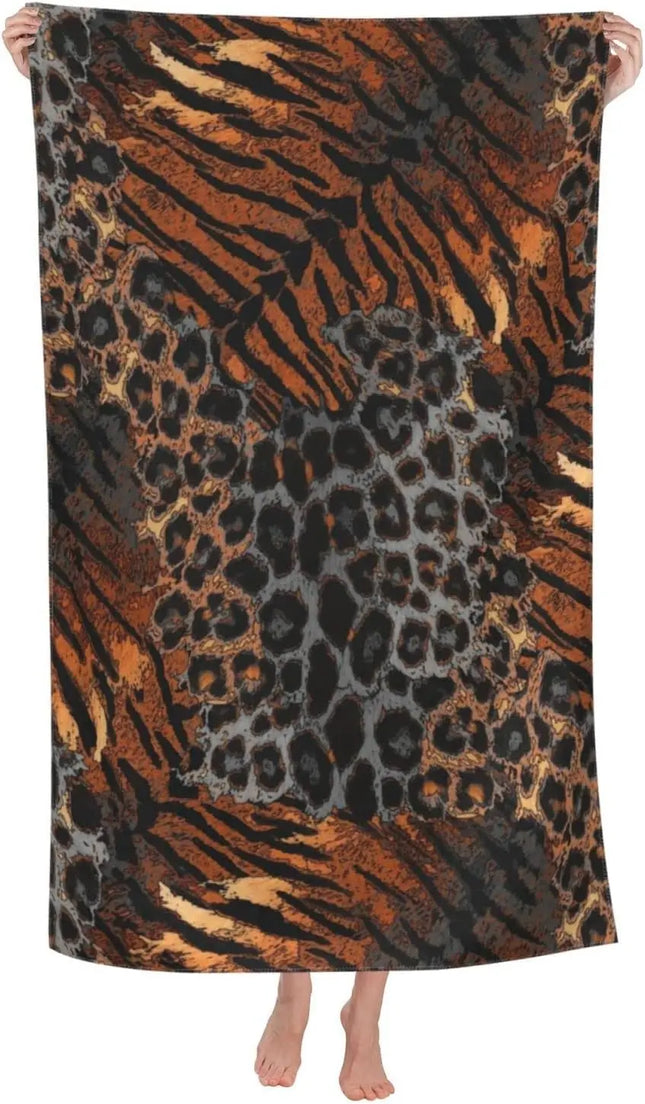 Pink Blush Leopard Spots Animal Print Beach Towels Oversized Soft High Absorbent Quick Dry Bath Towels Pool Towels Travel Beach