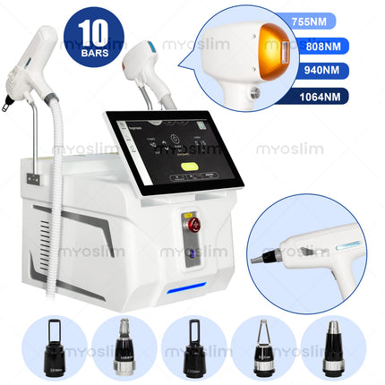 FAC 5000W 2 IN 1 Handle Pre Ignition 808 Diode Laser Permanent Painless Hair Removal Picosecond Laser Tattoo Removal Machine