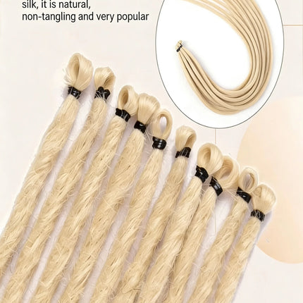 24 Inch Handmade Crochet Synthetic Fiber Hair Extensions, Soft Dreadlock Style, African Hip Hop Look, Suitable for Daily Wear.