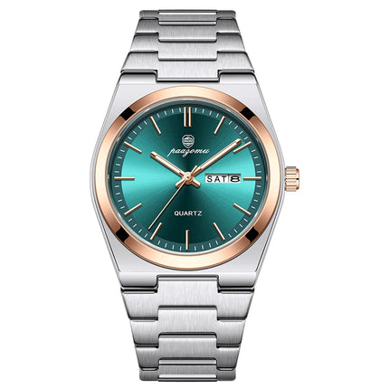 PAAZOMU Luxury Quartz Men's Wristwatch Sport Men Watches Waterproof Luminous Date Week Stainless Steel Men's Watch Male Reloj+box
