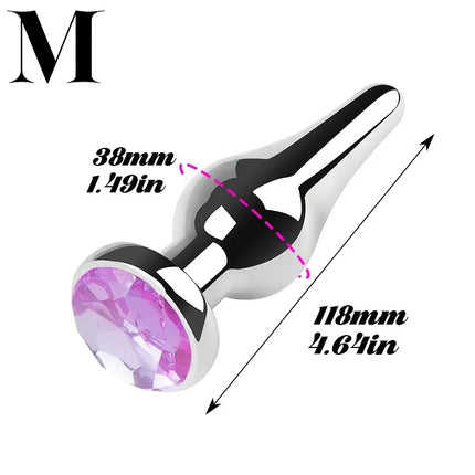 Tapered Anal Plug Anal Trainer Kit, Metal Jeweled, Fetish Jewelry Butt Plug Anal, Sex Toys Women Men Couples Lover