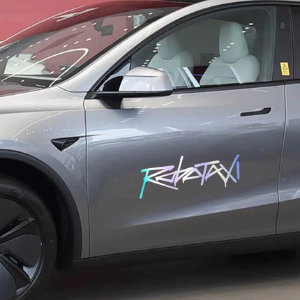 For Tesla Robotaxi PET Waterproof Weatherproof Car Decal Auto Exterior Styling Letter Sticker for Vehicle