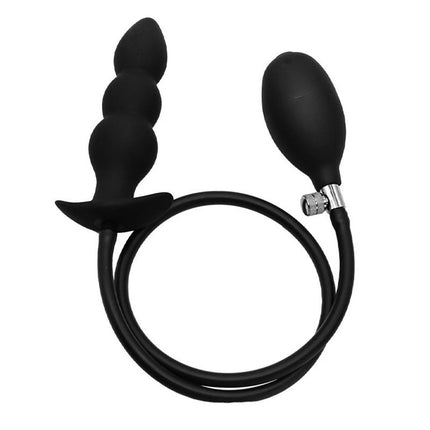 Super Long 5 Beads Inflatable Anal Plug Silicone Column Expandable Big Butt Plug Dildo Pump Ass Dilator BDSM Sex Toy for Couples