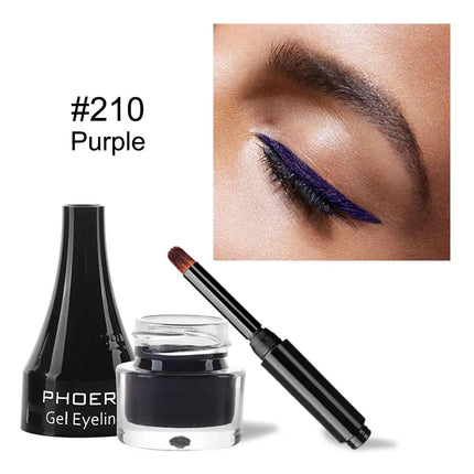 PHOERA 10 Colors Waterproof Eyeliner Gel With Brush Colorful Long-lasting Eye Liner Cream Makeup Tools Women Cosmetics TSLM1