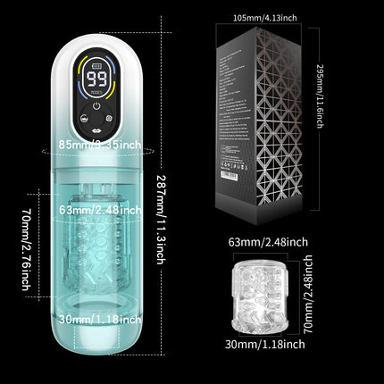 Automatic Male Masturbator 9 Vibrating Thrusting Rotation Sucking Licking Function LED Display Vacuum Penis Pump Sex Toy for Men