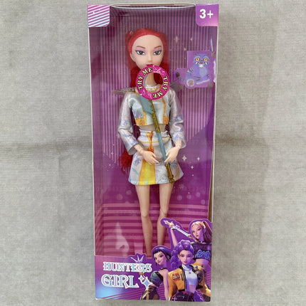 Anime Kpop Hunters Girl Doll Rumi Mira Zoey Vinyl Figure 11 Inch Posable Toy with Theme Music for Kids Girl Fans Birthday Gift