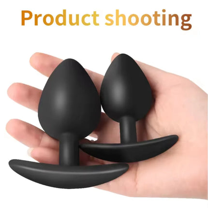 Butt Plug with Metal Ball Rolling Massage Silicone Vagina Anus Dilator Anal Bead Adult Product Sex Toys for Men Women Anal Plug