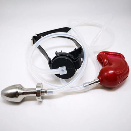 New Piss Urinal Flow Into Mouth Gag Urethral Catheter Plug Bondage Fetish Harness Slave BDSM Gay Adult Games Sex Toys For Man