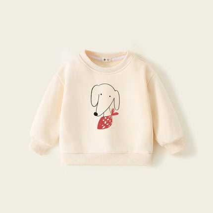 Winter Fleece Sweatshirts for Kids Sweaters Pullover Thicken Warm Girls Hoodies Cartoon Boys Tops Toddler Baby Clothing