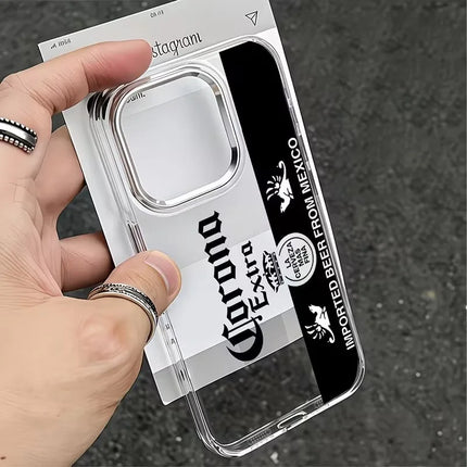 C-CoronaS Phone Case For iPhone 17 16e 16 15 14 13 12 11 mini Pro Max X XR XSMAX 8 Air Plus Transparent Soft Cover E-ExtraS Beer