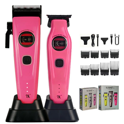 DKBAG Outer Rotor Brushless Motor Professional Men's Fade Clipper Set Barber DLC Blade Base Charger Hair Trimmer