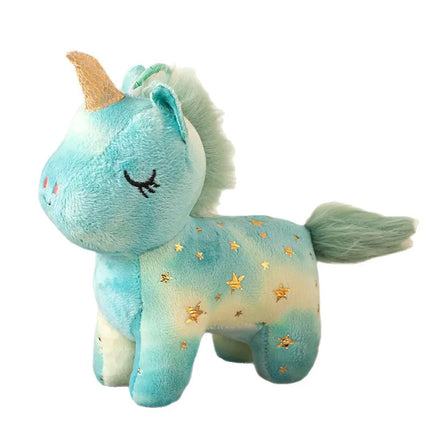 Doll Cute Sparkly Star Pattern Plush Unicorn Keychain Soft Fluffy Stuffed Toy Bag Pendant Claw Machine Prize Party Gift