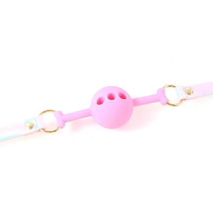 Soft Silicone Gag Pink Ball Sex Toys Open Mouth Gag BDSM Bondage Mouth Ball Woman Couples Adult Sex Games Erotic Accessories