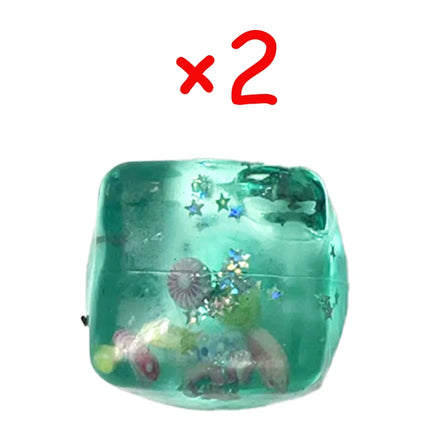 Blue Cubes Sea Squishy Fidget Toy Super Soft Transparent Star shell Squeeze Toy Ocean Sensory Anti-stress Toy Girl Gifts