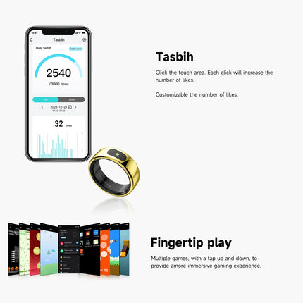 IMIKI Smart Ring 1 vibration Global System health Monitoring Heart Rate Blood Oxygen Saturation 5ATM Waterproof Men and Women