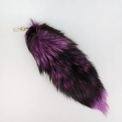 natural fox fur tail keychain furry 2024 chic y2k  beautiful accessory length 40 cm Car Keychains For Women