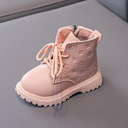 Bota Kid Boots Kid Fashion Boots Autumn Winter Boys British Plush Short Boot Girl Ankle Boots French Boy/ Girls Boots Kid Shoes