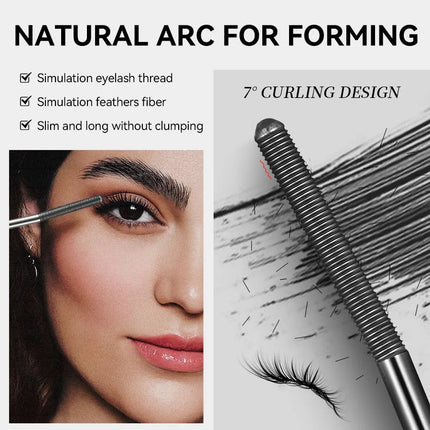Waterproof Metallic Tube Mascara Black Silk Fiber Long Curling Non-Clumping Eyelash Extensions Spiral Makeup for Eyes
