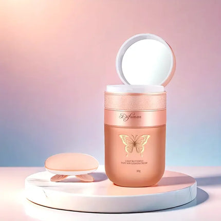 Moisturizing BB Cream with Butterfly Cushion,For all Skin Tones,Light Coverage with Moisturizing Brightening Foundation Makeup