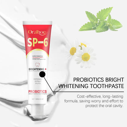 Sp-6 Probiotic Toothpaste Whiten Clean Teeth Remove Stains Oral Care Management Fresh Breath Dental Brightening Toothpaste 120g