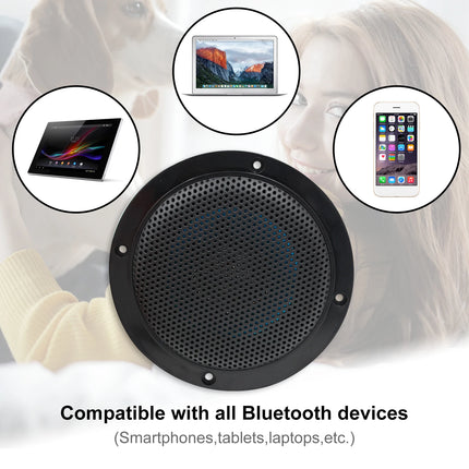 Herdio 4 Inch Ceiling Bluetooth Speakers Water Resistant 160W Marine Speakers For Bathroom Kitchen Home Outdoor Camper 2PCS