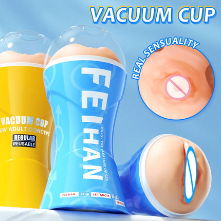 Male Masturbator Cup Vacuum Suction Silicone Pocket Pussy Blowjob Sex Toy for Men / Masturbateur Masculin Silicone Aspiration Vaginale Jouet Adulte