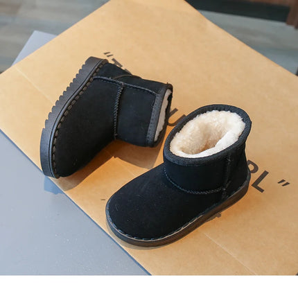 Children Snow Boots Leisure Thick Fur Platform Winter Kids Short Boot Four Colors Slip-on Unisex Concise Style Boys Girls Shoes