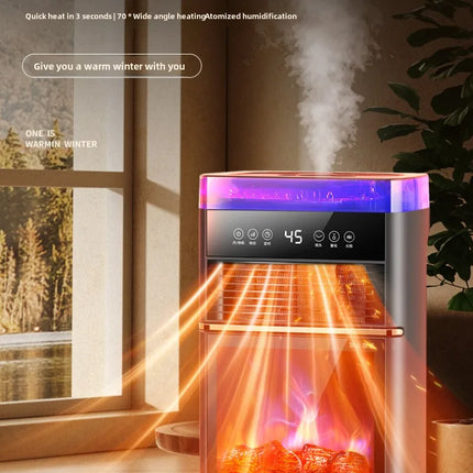 Electric Fireplace Heater Portable Space Heater with 3D Realistic Dancing Flame Effect Spray Humidifier Floor  Warm Air Heaters