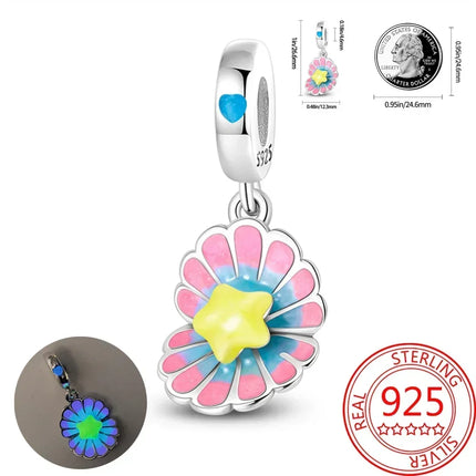 925 Sterling Silver Blue Ocean Series Beaded Charms  Pendant Fit for The Brand's DIY Bracelet Women Jewelry Girlfriend Gifts
