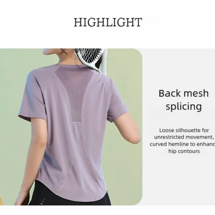 DRUR Yoga Tops Sportswear Woman Gym Shirts Breathable Quick Dry Short Sleeve Workout T Shirt Jogger Running T Shirt Yogawear New