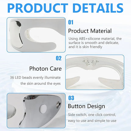 Red Light Theraphy Eye Massager Eyecare Glasses Eye Fatigue Relaxing Dark Circles Puffiness Wrinkles Reduction Beauty Care Tools