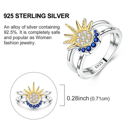 Women Silver Finger Rings for Women Original 925 Sterling Silver Dream Catcher Dragon Ring Sun Zircon Heart Wedding Jewelry