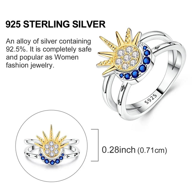 Women Silver Finger Rings for Women Original 925 Sterling Silver Dream Catcher Dragon Ring Sun Zircon Heart Wedding Jewelry