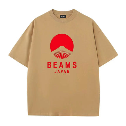 Summer cotton Japanese-style casual high-quality clothing with round neck  letter print T-shirt suitable for both men and women