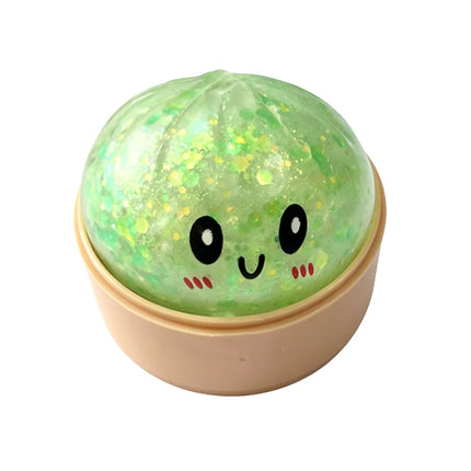 Glitter Colorful Simulated Dumpling Squishy Relaxing Relieve Anxiety Antistress Enhance Happiness Rebound Squeeze Reliever Toy