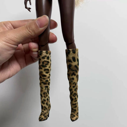 30cm Doll Shoes Accessories Senior Sense Fashion Trend Wrinkle Boots Winter Leather Boots For 1/6 FR Babi Supermodel Doll