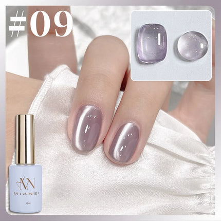 10ML 1-8PCS 2026 New Nude Pink Glass Bead Gel Nail Polish Gold Light Magnet Nude Cat Eye Gel Polish Cute Nails Nail Supplies