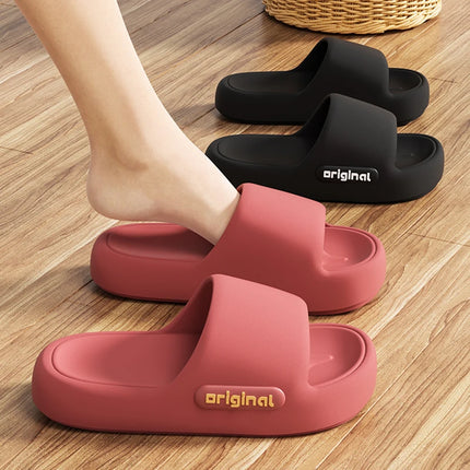 2025 Summer Platform Cloud Slippers Women Comfy Solid Color Soft Sole EVA Pillow Slides Woman Couple Non-Slip Beach Flip Flops
