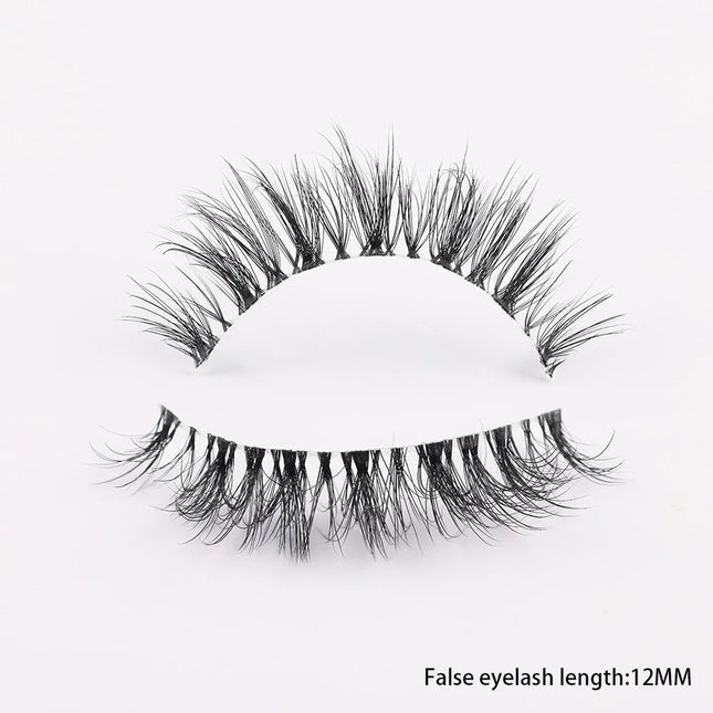 Clear Band Eyelashes Natural Fluffy 3D Mink Lashes D Curl Volume Wispy False Eyelashes With Clear Band Soft Reusable Lashes