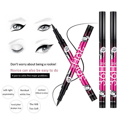 Black Liquid Eyeliner Waterproof Eyeliner Pencil 36H Long-Lasting Liquid Eye Liner Pen Quick-Dry No Blooming Cosmetics Tool