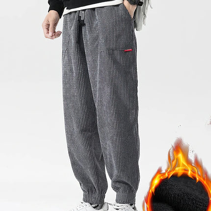 Baggy Corduroy Jogger Pants Men Tech Fleece Sweatpants Man Autumn Winter Casual Harem Pants Male Sport Thermal Trousers
