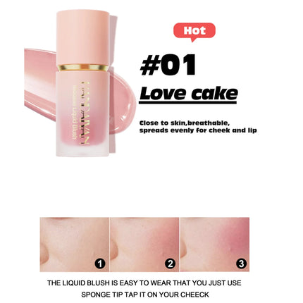 HANDAIYAN Velvet Liquid Blush Long Lasting Matte Makeup With Sponge Brush Tip Easy To Blend Natural Rouge For Cheeks