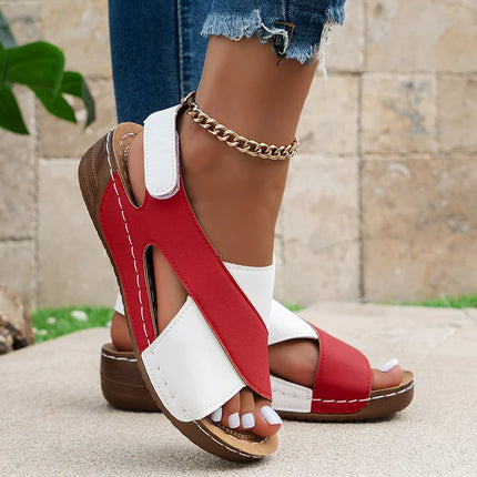 Heels Women's Sandals Wedge Heel Summer Shoes For Woman Low Platform Sandalias Mujer Heeled Summer Sandals Elegant Women Wedges